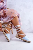 Espadryle damskie - Damskie Wiązane Espadryle Big Star JJ274863 Niebieskie-40 - miniaturka - grafika 1