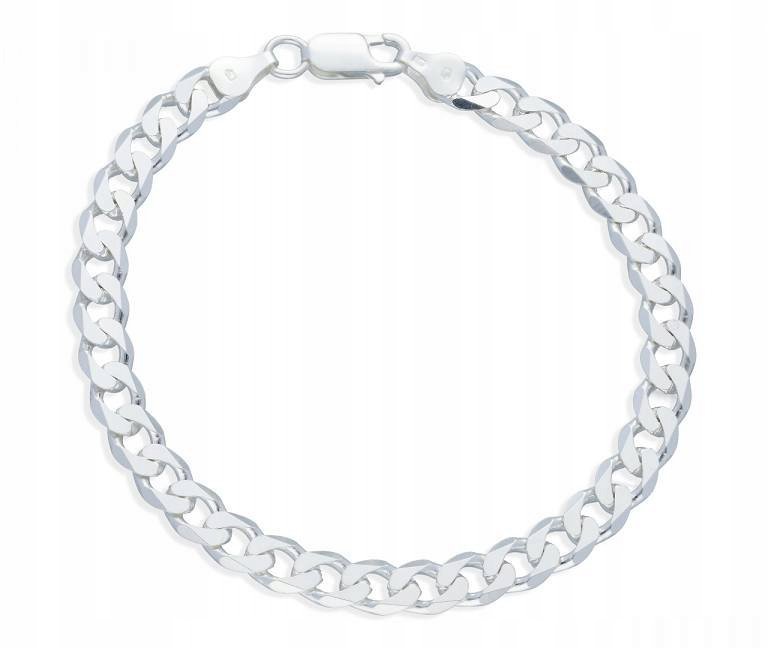 Bransoletka Srebrna Męska Szeroka Pancerka Gruba Pełna 21 cm Srebro 925