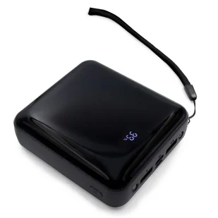 Power bank 10000 mAh, 3 kable do ładowania w komplecie | Tim czarny - Powerbanki - miniaturka - grafika 1