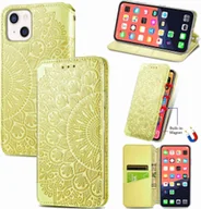 Etui i futerały do telefonów - König Design Etui kompatybilne z Apple iPhone 13 Etui na telefon komórkowy ze skóry syntetycznej - Etui na telefon komórkowy żółte - miniaturka - grafika 1