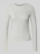 Bluzki damskie - Bluzka z długim rękawem o kroju slim fit z mieszanki bawełny model ‘RILEY’ - miniaturka - grafika 1