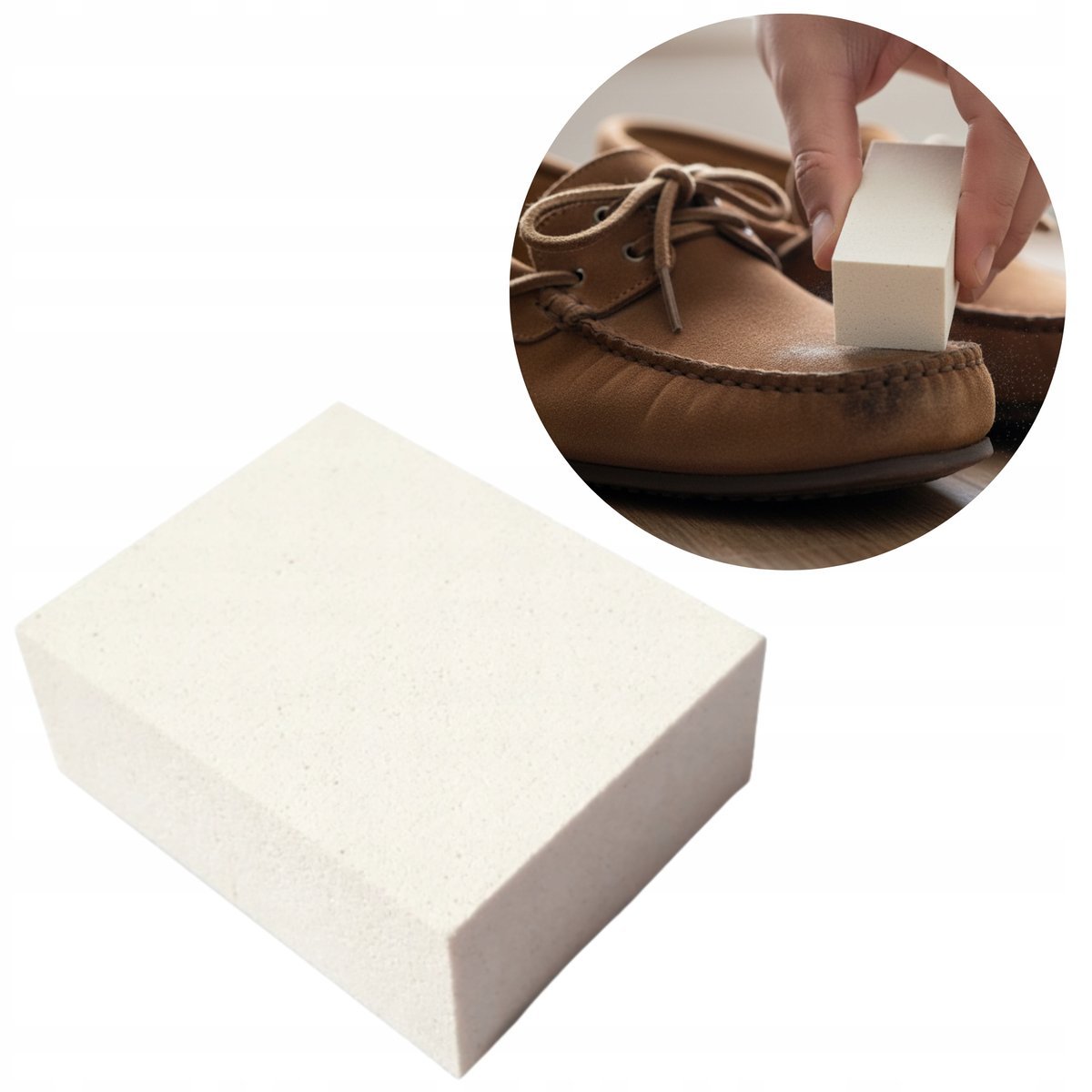 GUMKA DO CZYSZCZENIA ZAMSZU I NUBUKU CZYŚCIK DO SKÓRY BUTÓW JAK SZCZOTKA