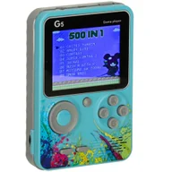 Zabawki interaktywne dla dzieci - Konsola przenośna do gier mini retro niebieska - miniaturka - grafika 1