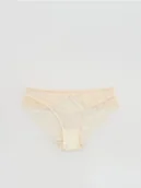 Majtki damskie - Reserved - Koronkowe majtki figi - złamana biel - miniaturka - grafika 1