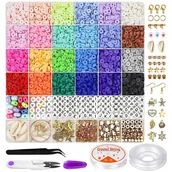 Zestawy biżuterii dla kobiet - ZESTAW KORALIKÓW DO ROBIENIA BRANSOLETEK BIŻUTERII LITERKI XXL 6000 EL. - miniaturka - grafika 1