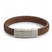 Bransolety męskie - Betlewski, Bransoletka skórzana męska, rzemyk, 17,5 cm - miniaturka - grafika 1