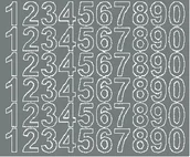 Pasmanteria - Cyfry samoprzylepne 3 cm szary matowy - Matowa - miniaturka - grafika 1