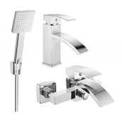 Baterie umywalkowe - Mexen Libra R45 zestaw wannowy, chrom - miniaturka - grafika 1