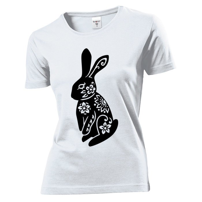 Koszulka damska Królik Zając Kwiaty Wiosna L