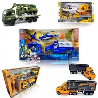 Samochody i pojazdy dla dzieci - MIX MEGA ZESTAW XXL Policja Wojsko Pojazdy Budowlane Ciężarówki Dla Dzieci - miniaturka - grafika 1