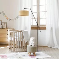Lampy stojące - Czarna lampa stojąca do salonu z rattanowym abażurem BILBAO BOHO - miniaturka - grafika 1