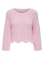 Swetry damskie - Bestseller A/S Damski sweter ONLNOLA Life 3/4 KNT NOOS, Candy Pink, XXL, Candy Pink, XXL - miniaturka - grafika 1