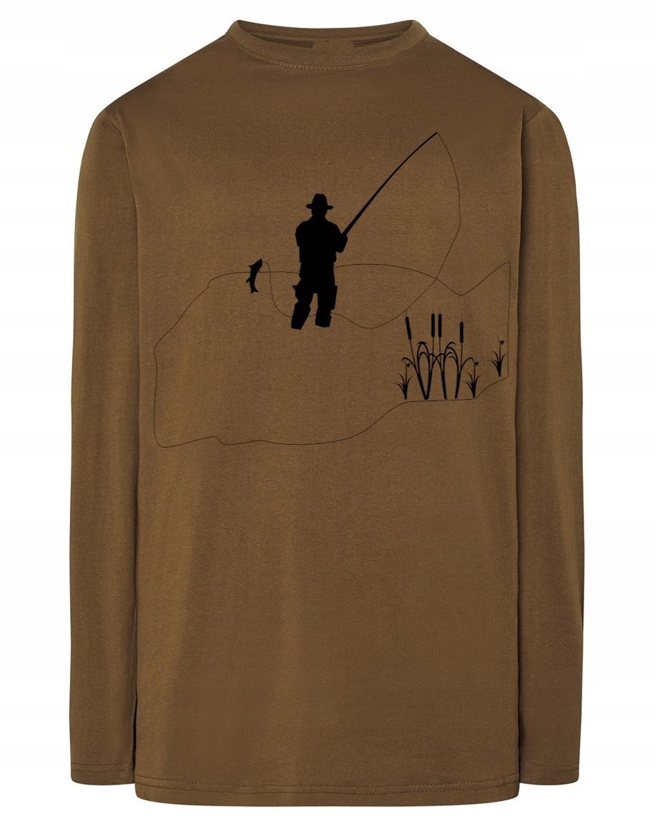 Longsleeve męski nadruk WĘDKARZ WĘDKOWANIE r.XXL