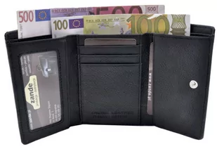 Portfel Damski Skórzany GREGORIO 12 cm Klamra Skóra Naturalna Lakierowana GF-117 CZARNY RFID 12 x 8.5 x 2.5 [cm] - Portfele - miniaturka - grafika 4