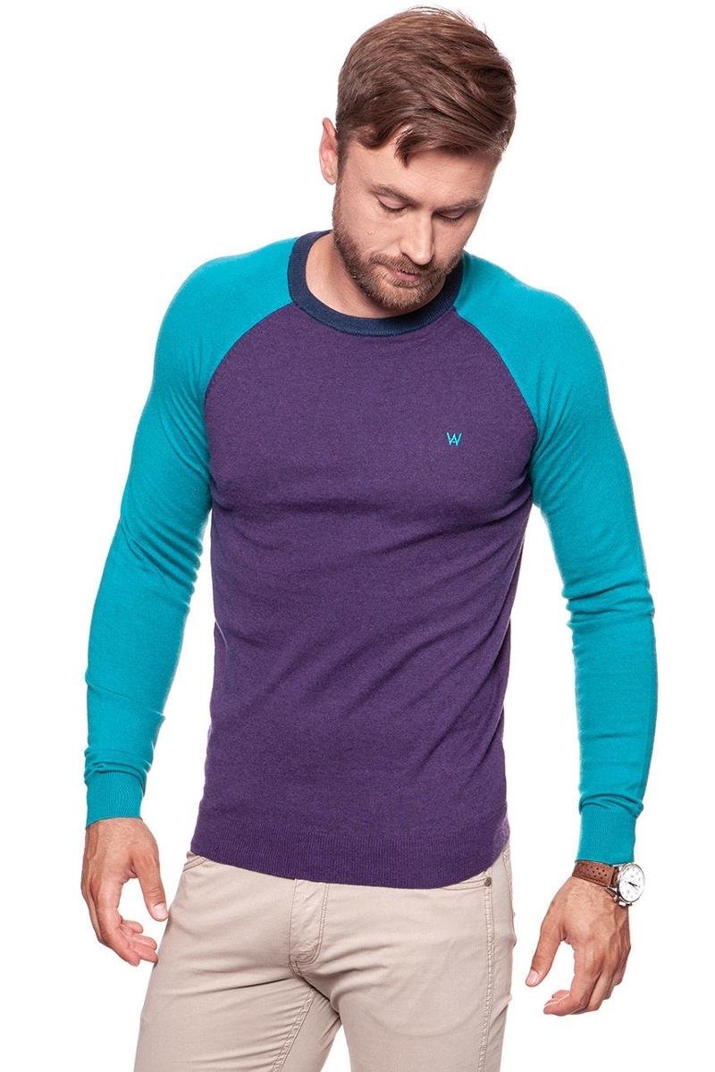Wrangler, Sweter męski, Raglan Knit Purple Pennant W86152Pwt, rozmiar S