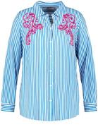 Bluzki damskie - SAMOON Bluzka w paski z ozdobnymi cekinami Niebieski 50/XL - miniaturka - grafika 1