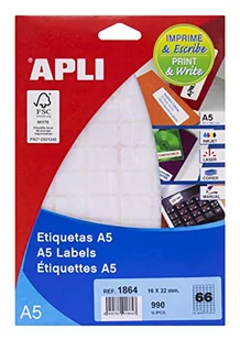 APLI 71y18 białe etykiety do nadruku 16 x 22 mm białe - Etykiety do drukarek - miniaturka - grafika 1