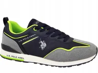 Buty sportowe męskie - U.s. Polo Assn Sneakers Buty Męskie Czarne Lekkie - miniaturka - grafika 1