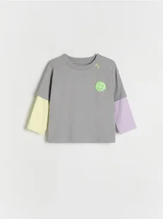 Reserved - Bawełniany longsleeve - ciemnoszary - Bluzki dla niemowląt - miniaturka - grafika 1