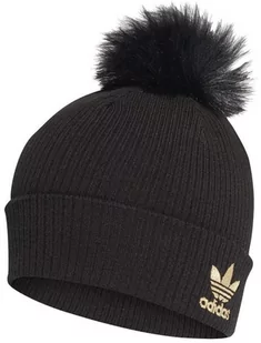 Czapka Zimowa Adidas Czarna Złota Ciepła H35531 - Czapki damskie - miniaturka - grafika 1