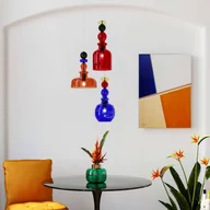 Lampy sufitowe - Lampa wisząca Kare Mazzo Tre, szkło multicolor, 3-punktowa - miniaturka - grafika 1
