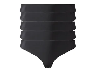 esmara® Stringi damskie cięte laserowo, 5 par (L (44-46), Czarny) - Majtki damskie - miniaturka - grafika 1