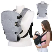 Nosidełka dla dzieci - NOSIDŁO DLA DZIECKA ERGONOMICZNE REGULOWANE LORELLI BETWEEN SZARY - miniaturka - grafika 1