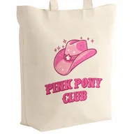 Torby i wózki na zakupy - Torba bawełniana z dnem na zakupy 42x38 Chappell Roan Pink Pony Club - miniaturka - grafika 1