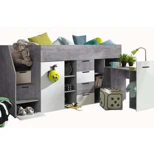 Abiks Łóżko piętrowe Antresola KONKRET 3 L biały - Łóżka dla dzieci i młodzieży Abiks Łóżko piętrowe Antresola KONKRET 3 L biały - Łóżka dla dzieci i młodzieży - miniaturka - grafika 1