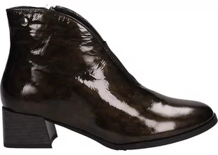 Darbut Botki 04777-02/00-3 36 Lakierowane Brązowe Zamek - Botki damskie - miniaturka - grafika 1