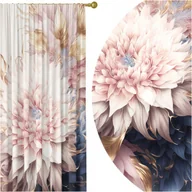Zasłony - GOTOWE ZASŁONY NA ŻABKI TAŚMIE 140X250 ZASŁONA KWIATY 175 SKRÓCENIE W CENIE - miniaturka - grafika 1