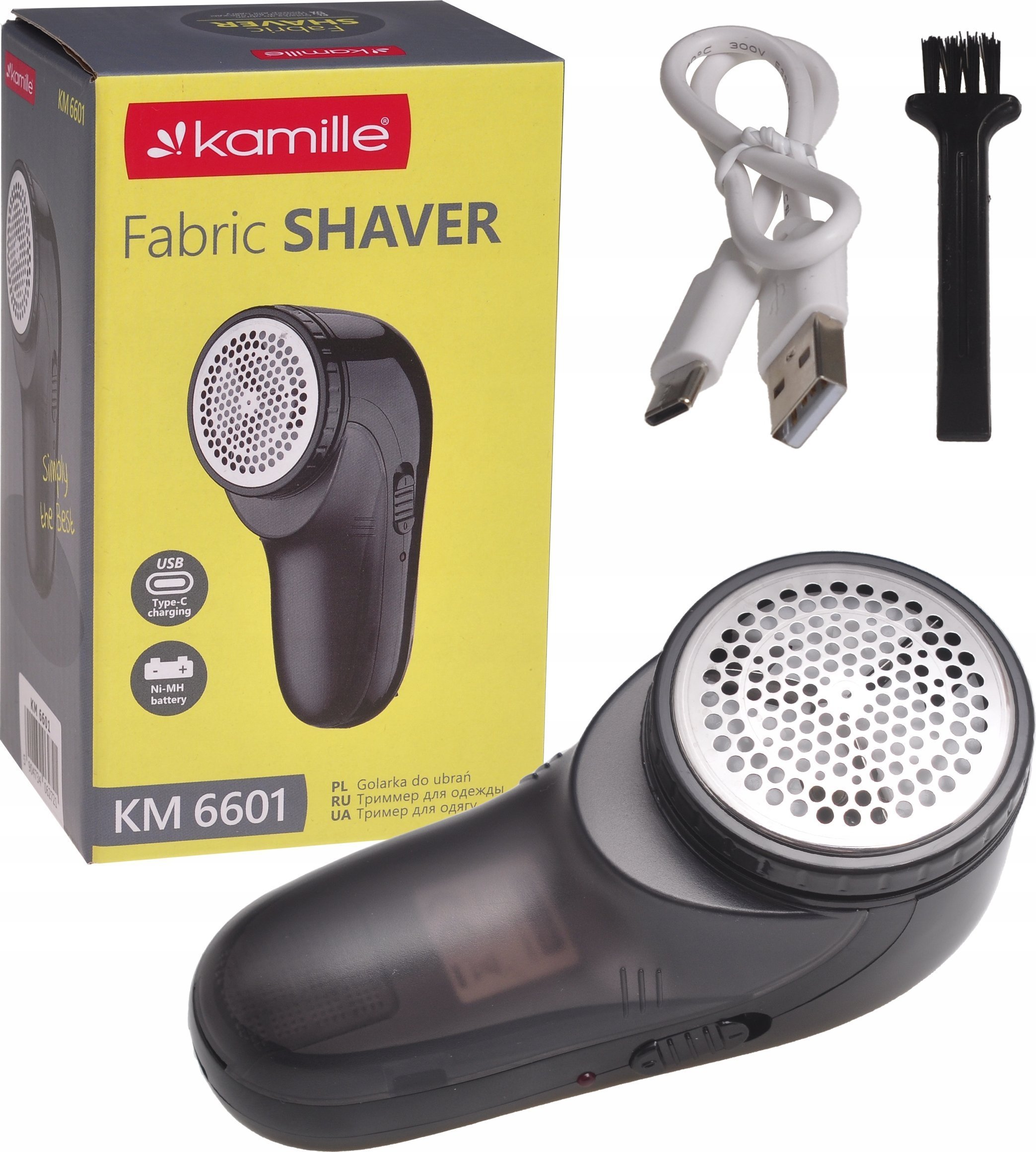 Golarka do ubrań Kamille 6601 - Bezprzewodowa golarka do tkanin, akumulatorowa, 3W