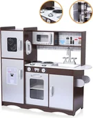 Zabawki AGD - Drewniana kuchnia do zabawy dla dzieci Baby Vivo - Toni w kolorze brązowym - miniaturka - grafika 1