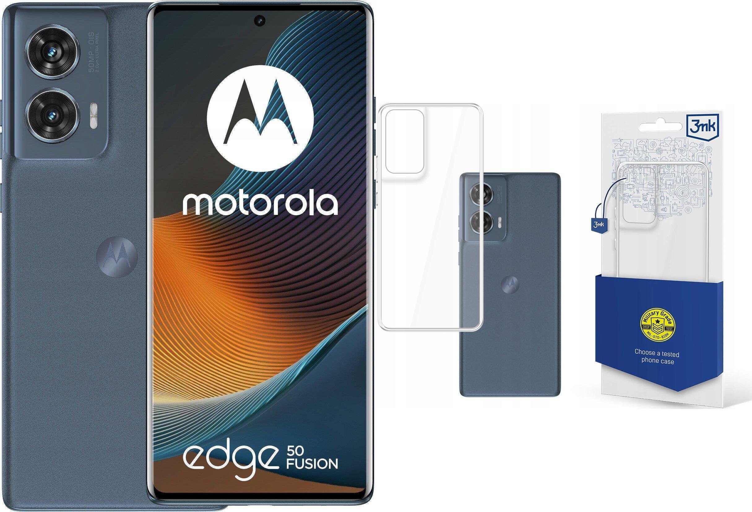 Smartfon Motorola Edge 50 Fusion 8/256GB Granatowy XT2429-2 + Etui Clear Case