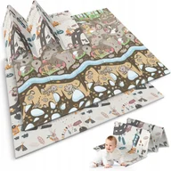 Zabawki interaktywne dla dzieci - MATA PIANKOWA EDUKACYJNA DLA DZIECI PUZZLE DWUSTRONNA SKŁADANA DUŻA 200X180 - miniaturka - grafika 1