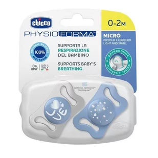 PhysioForma silikonowy smoczek do uspokajania Micro 0-2m+ Niebieski 2szt. - Kosmetyczki, organizery i kuferki - miniaturka - grafika 1