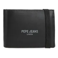 Portfele - Pepe Jeans Głęboki portfel z elastyczną wstążką Czarny 11,5x8,5x1 cm Skóra by Joumma Bags, Czarny (Black), Talla única, Portfel z elastyczną tasiemką - miniaturka - grafika 1