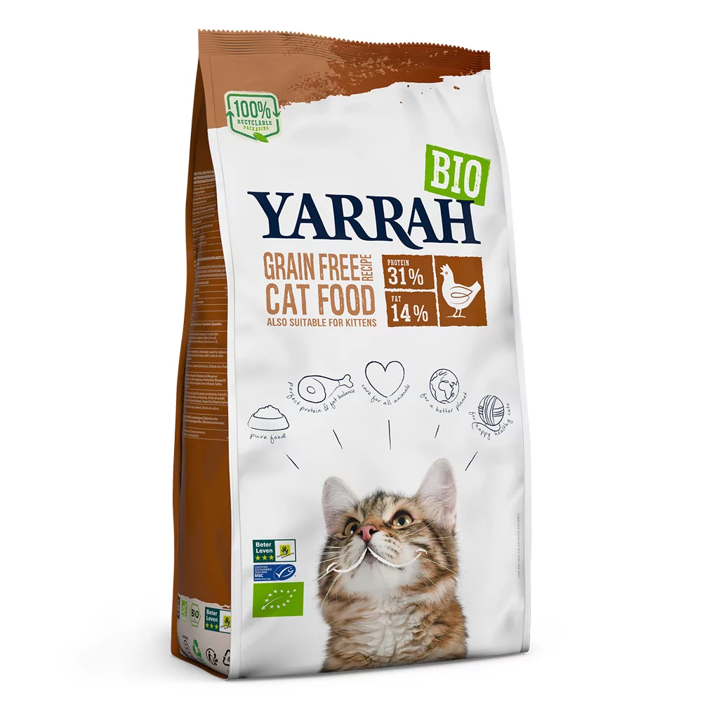 Yarrah Cat Food Bio z biokurczakiem i rybą - 2,4 kg