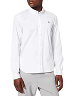 Koszule męskie - Lacoste Klasyczna koszula męska, Blanc, M-L - miniaturka - grafika 1