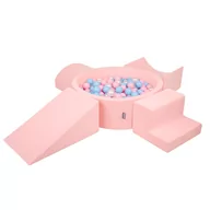 Suche baseny - KiddyMoon Piankowy plac zabaw PPZP-OK30D-115 z piłeczkami różowy: babyblue-pudrowy róż-perła basen 300/klin L/rampa L/półwałek L/schodek - miniaturka - grafika 1