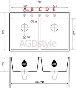 Zlew BRANDE ZONE DUAL 780-80 GRAPHITE (grafitowy) - Zlewozmywaki - miniaturka - grafika 2