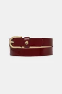 Paski - BOSS pasek skórzany damski kolor bordowy 50553385 - miniaturka - grafika 1