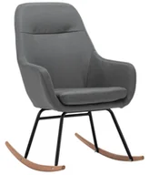 Fotele - Tapicerowany, jasnoszary fotel bujany Z8-C92 - miniaturka - grafika 1