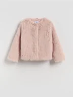 Kurtki i płaszcze dla dziewczynek - Reserved - Kurtka z imitacji futra - pastelowy róż - miniaturka - grafika 1