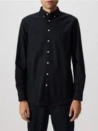 Koszule męskie - Reserved - Bawełniana koszula regular fit - czarny - miniaturka - grafika 1