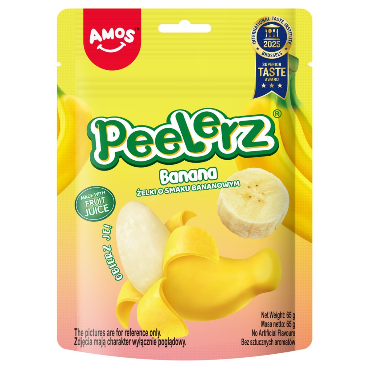 Owocowe Żelki Amos Peelerz Banana Żelki Do Obierania Z Sokiem Owocowym 65G