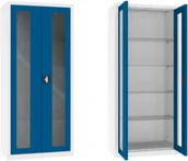 Meble i wyposażenie gabinetów medycznych - NSML.112.9010.5010 szafa lekarska 2-skrzydłowa 1-komorowa biało-niebieska - miniaturka - grafika 1