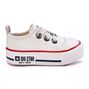 BIG STAR SHOES Dziecięce Skórzane Trampki Big Star KK374040 Białe - Buty dla dziewczynek - miniaturka - grafika 1