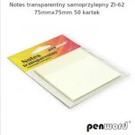 Szkolne artykuły papiernicze - Penword Notes transparentny samoprzylepny 75x75mm 50K - miniaturka - grafika 1