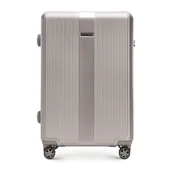 Walizki - Średnia walizka z polikarbonu w tłoczenia szampańska - miniaturka - grafika 1